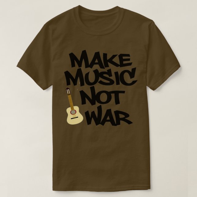 Make Music Not War Acoustic  T-Shirt (Design Front)