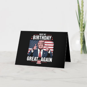 Make My Birthday Great Again Funny Trump Letterpress Thank You Card