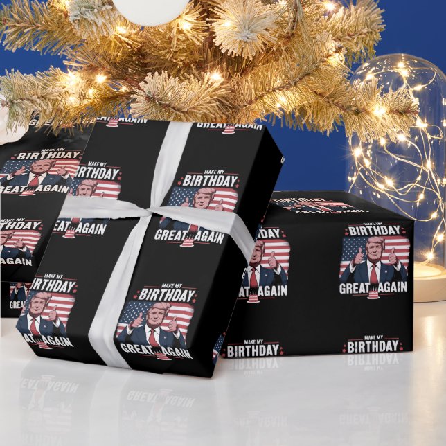 Make My Birthday Great Again Funny Trump Wrapping Paper (Holidays)