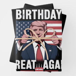 Make My Birthday Great Again Funny Trump Wrapping Paper Sheets