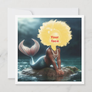 Make my child a mermaid princess, black mermaid card