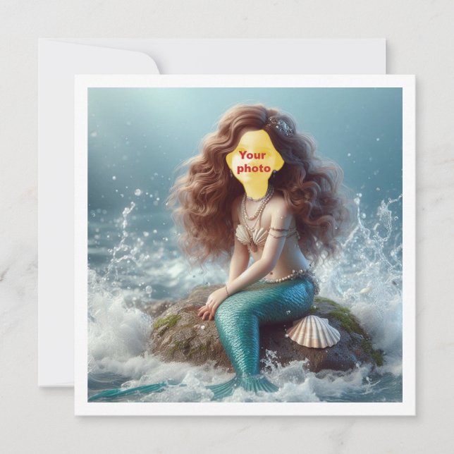 Make my child a mermaid princess, custom mermaid  card (Front)