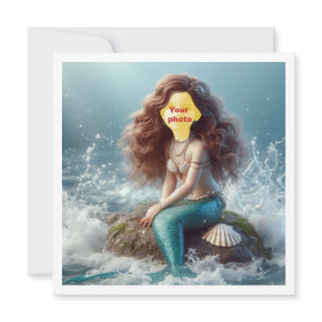Make my child a mermaid princess, custom mermaid  card