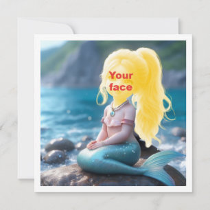 Make my child a mermaid princess, custom mermaid card