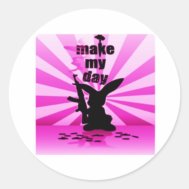 Make My Day Classic Round Sticker (Front)