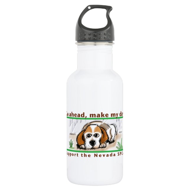 Make My Day Support the NSPCA! Stainless Steel Water Bottle (Front)