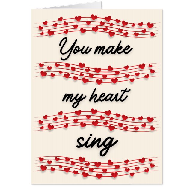 Make My Heart Sing Custom Photo Giant Valentine  Card (Front)