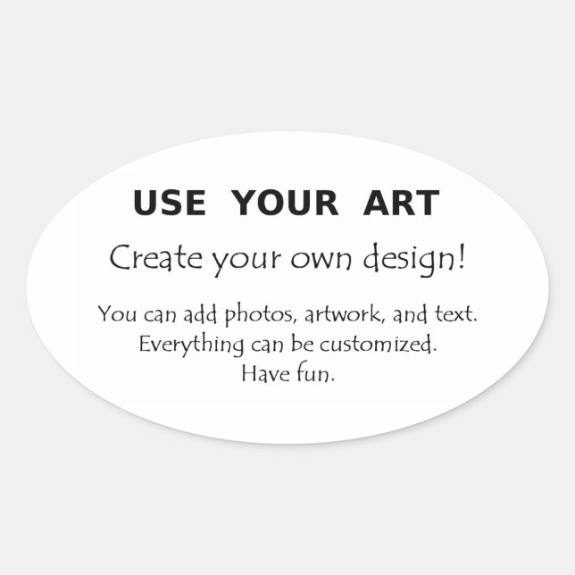 Make my own oval stickers with art photo text logo (Front)