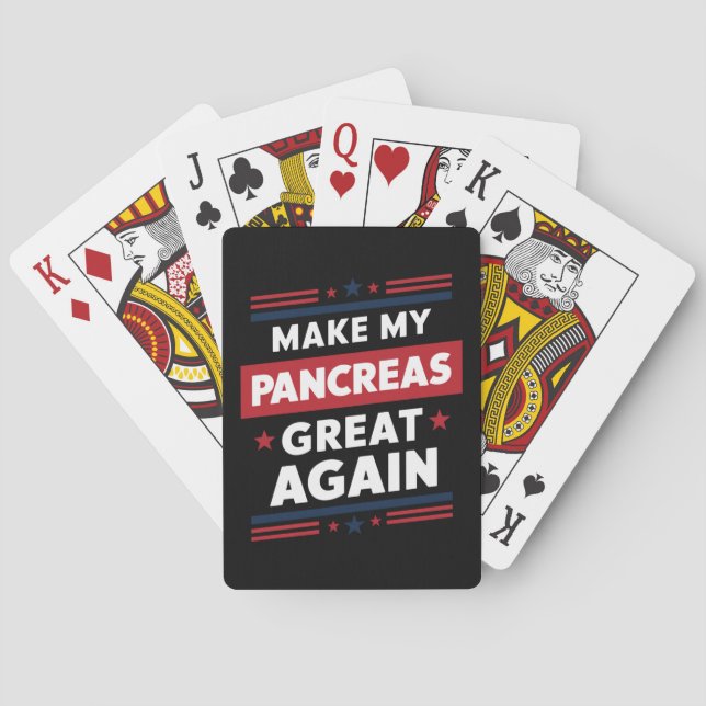 Make My Pancreas Great Again Diabetes Awareness Poker Cards (Back)