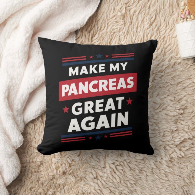 Make My Pancreas Great Again Diabetes Awareness Throw Pillow (Blanket)