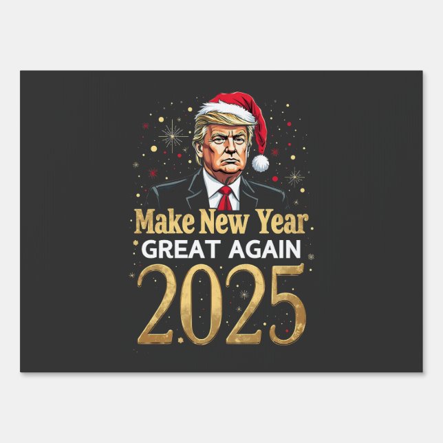 Make New Year Great Again 2025 Trump inauguration Sign (Front)