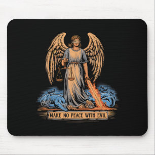 Make No Peace With Evil Archangel Michael Jesus Go Mouse Pad