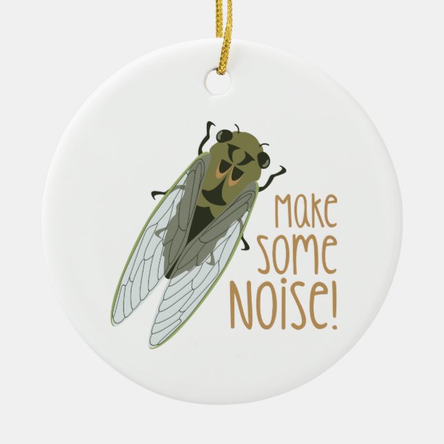 Make Noise! Ceramic Ornament (Front)
