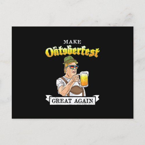 Make Oktoberfest Great Again Trump Drinking Announcement Postcard