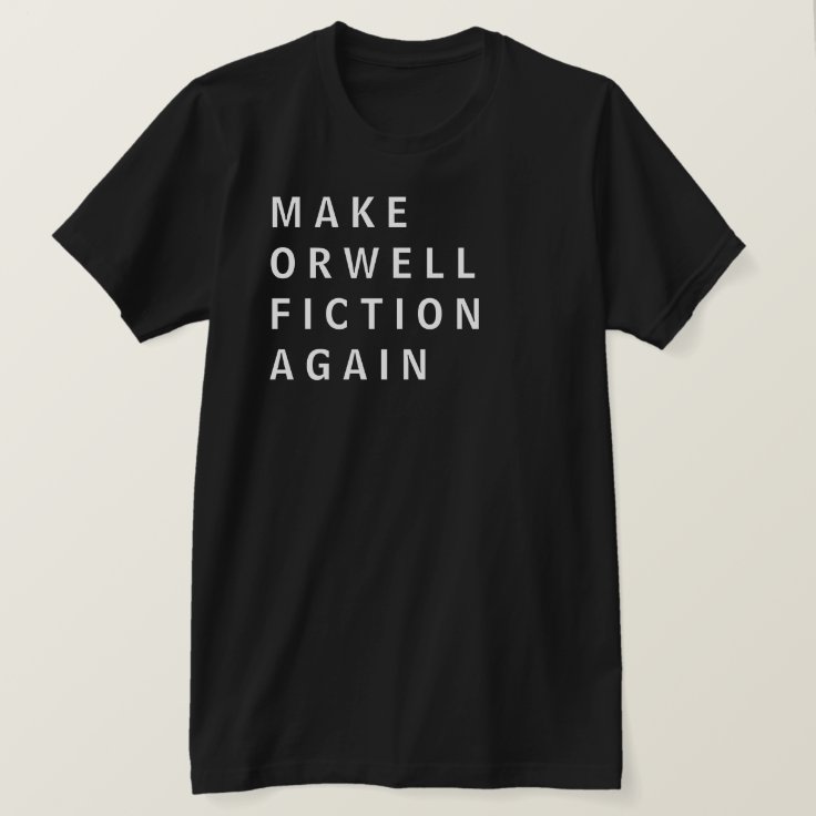 T-shirt Homme "Make Orwell Fiction Again" - Design Dystopique 1984, Coton, Noir, Neuf