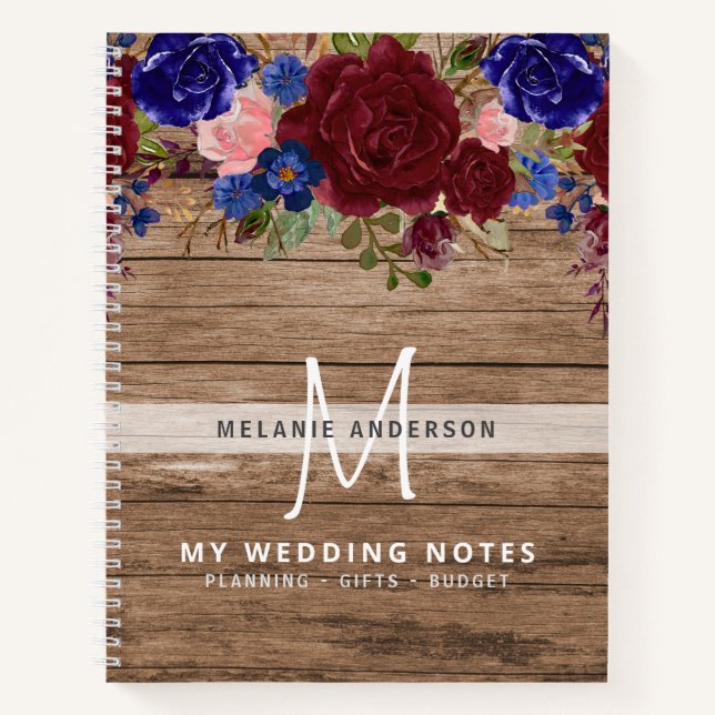 Make own Wedding Planner Journal Keepsake Floral (Front)