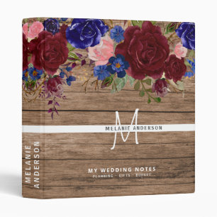 Make own Wedding Planner Journal Keepsake Floral 3 Ring Binder
