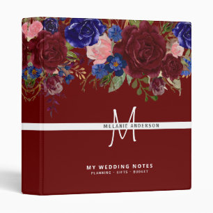 Make own Wedding Planner Journal Keepsake Floral 3 Ring Binder