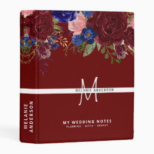 Make own Wedding Planner Journal Keepsake Floral Mini Binder