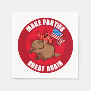 Make Parties Great Again Red Cardinal Cartoon Napkins