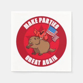 Make Parties Great Again Red Cardinal Cartoon Napkins by NoodleWings at Zazzle