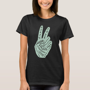 Make Peace Not War  Peace Hand Sign 10 T-Shirt