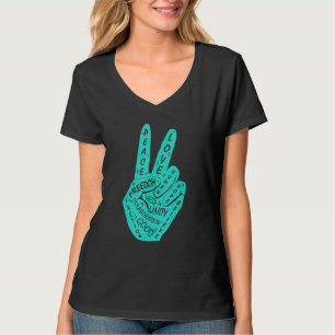 Make Peace Not War  Peace Hand Sign 15 T-Shirt