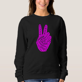 Make Peace Not War  Peace Hand Sign 5 Sweatshirt