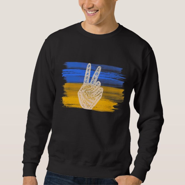 Make Peace Not War  Peace Hand Sign 6 Sweatshirt (Front)