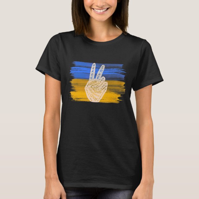 Make Peace Not War  Peace Hand Sign 6 T-Shirt (Front)