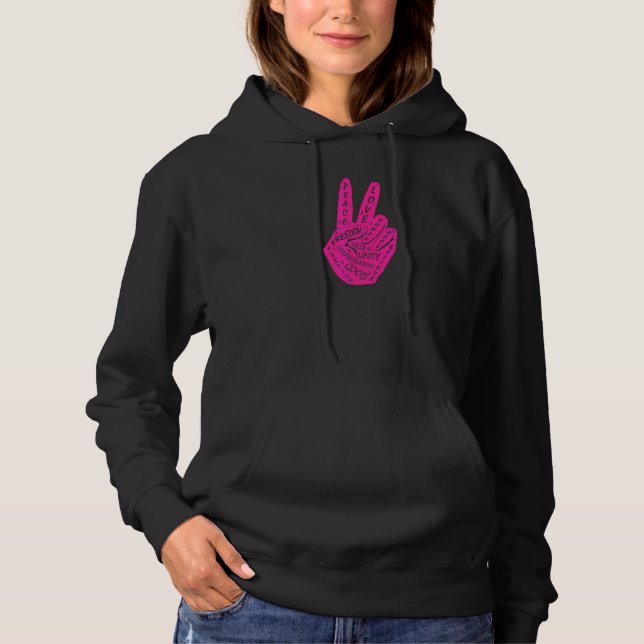 Make Peace Not War  Peace Hand Sign 7 Hoodie (Front)