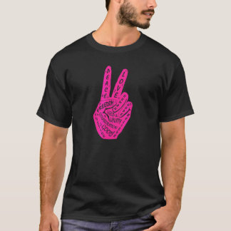 Make Peace Not War  Peace Hand Sign 7 T-Shirt