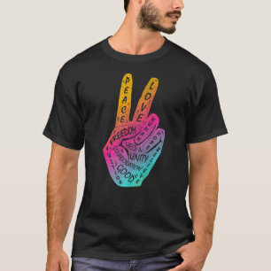 Make Peace Not War Peace Hand Sign 7 T-Shirt