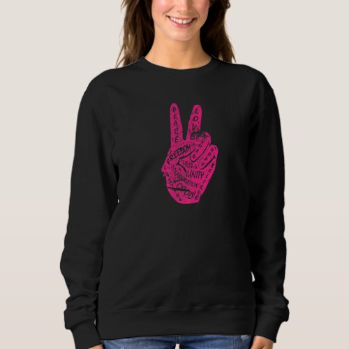 Make Peace Not War  Peace Hand Sign Vintage Sweatshirt