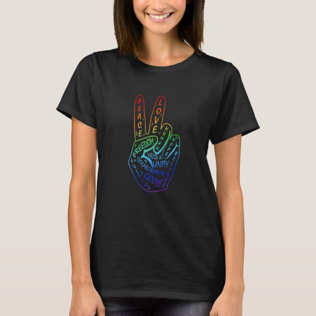 Make Peace Not War  Peace Sign Symbol  4 T-Shirt (Front)