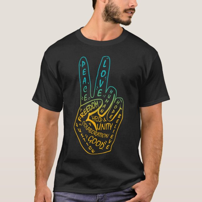 Make Peace Not War  Peace Sign Symbol 5 T-Shirt (Front)