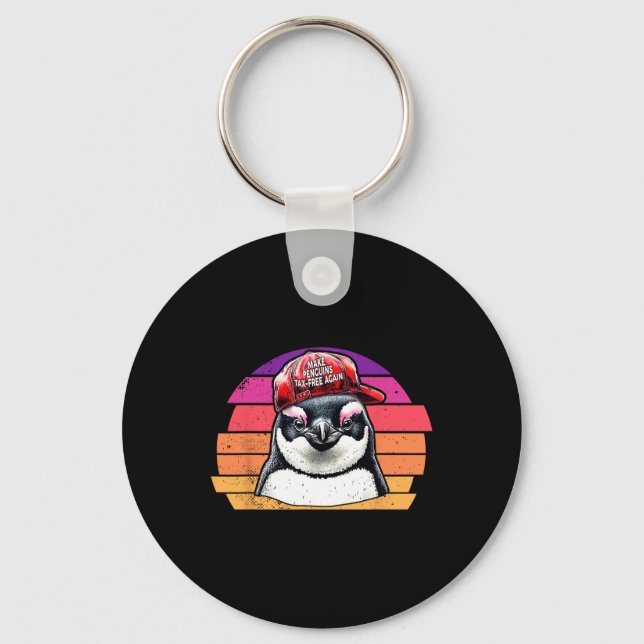 Make Penguin Tax Free Again - Resist Penguins Agai Keychain (Front)