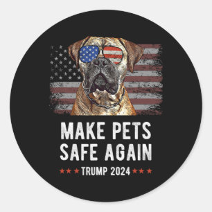 Make Pets Safe Again Bullmastiff Dog Trump 2024 Classic Round Sticker