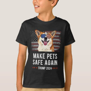 Make Pets Safe Again Corgi Dog Trump 2024 T-Shirt