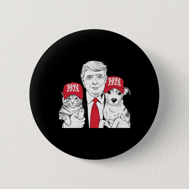 Make Pets Safe Again Election Mega Trump Funny Deb Button (Front)