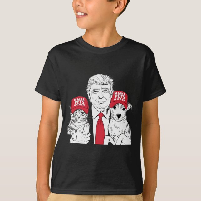 Make Pets Safe Again Election Mega Trump Funny Deb T-Shirt (Front)