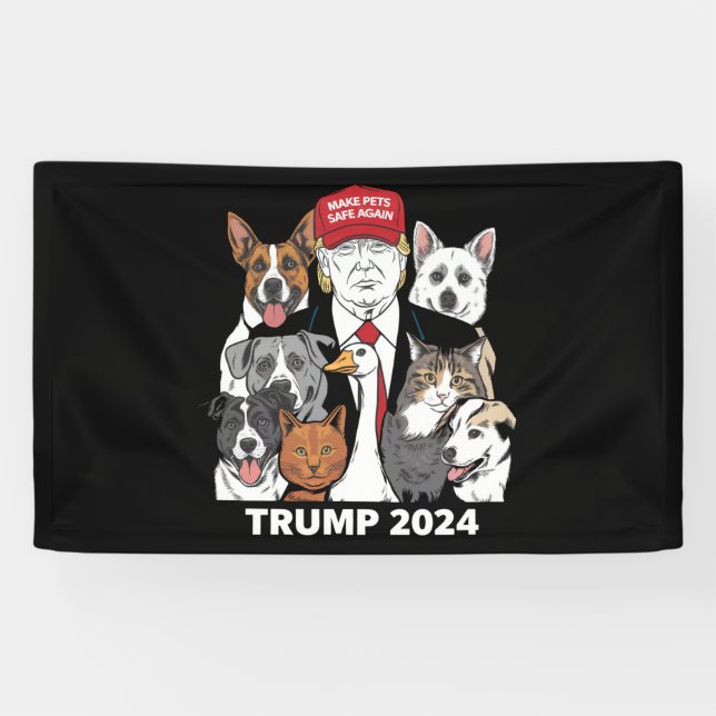 Make Pets Safe Again Trump 2024 Save Our Pets Banner (Horizontal)