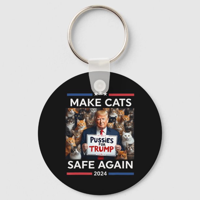 Make Pets Safe Again Trump 2024 Save Our Pets  Keychain (Front)