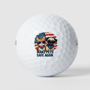 Make Pets Safe Again Trump Cat Dogs Election Golf Balls