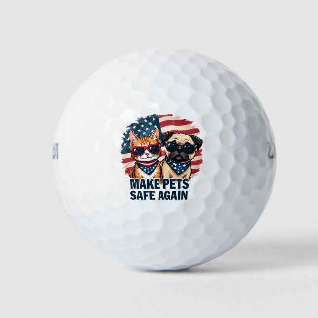 Make Pets Safe Again Trump Cat Dogs Election Golf Balls (Front)