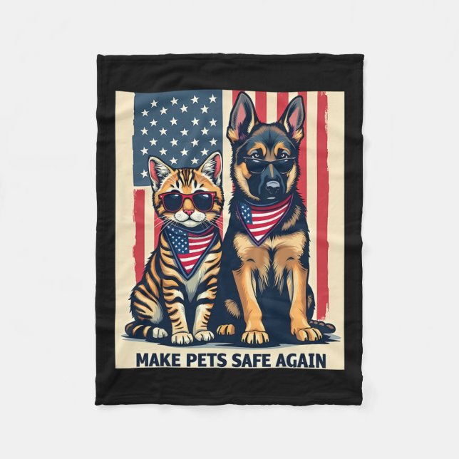 Make Pets Safe Again Trump Cats For Trump Mega 202 Fleece Blanket (Front)