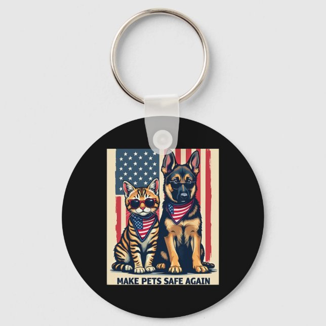 Make Pets Safe Again Trump Cats For Trump Mega 202 Keychain (Front)