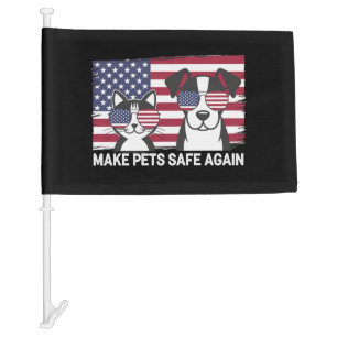 Make Pets Safe Again Trump Harris Debate 2024 Car Flag