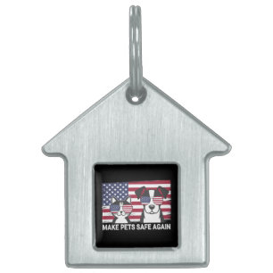 Make Pets Safe Again Trump Harris Debate 2024 Pet ID Tag