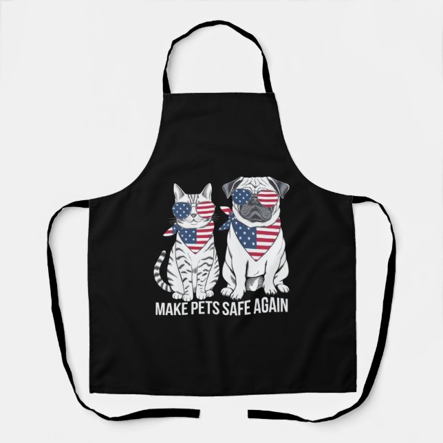 Make Pets Safe Again Trump Harris Debate Dogs Cat  Apron (Front)